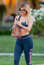 Kylie Jenner in Sports Bra and Leggings - Out in Calabasas, September 2015