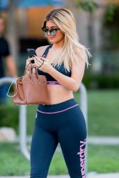 Kylie Jenner in Sports Bra and Leggings - Out in Calabasas, September 2015