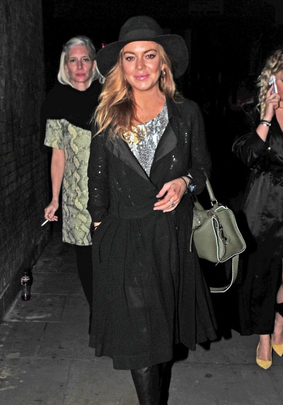 Lindsay Lohan Night Out Style - London, September 2015