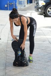 Lisa Opie Booty in Tights - Leaving a Gym in Miami, August 2015