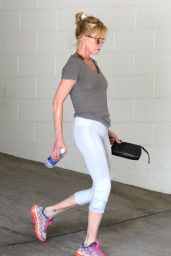 Melanie Griffith in Leggings - Leaving a Gym in Beverly Hills, September 2015