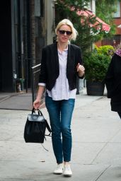 Naomi Watts Street Style - Out With Her Mom in New York City, September 2015