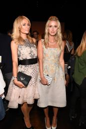 Paris and Nicky Hilton attend Dennis Basso Spring 2016 in NYC