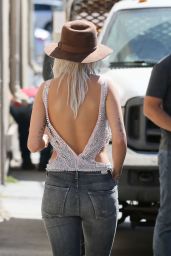 Rita Ora Booty in Ripped Jeans - Arriving at Jimmy Kimmel Live in Hollywood, September 2015