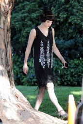 Alexandra Daddario - On the Set of American Horror Story in Los Angeles, October 2015