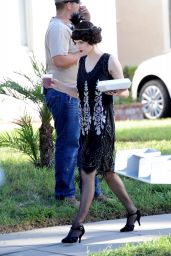 Alexandra Daddario - On the Set of American Horror Story in Los Angeles, October 2015