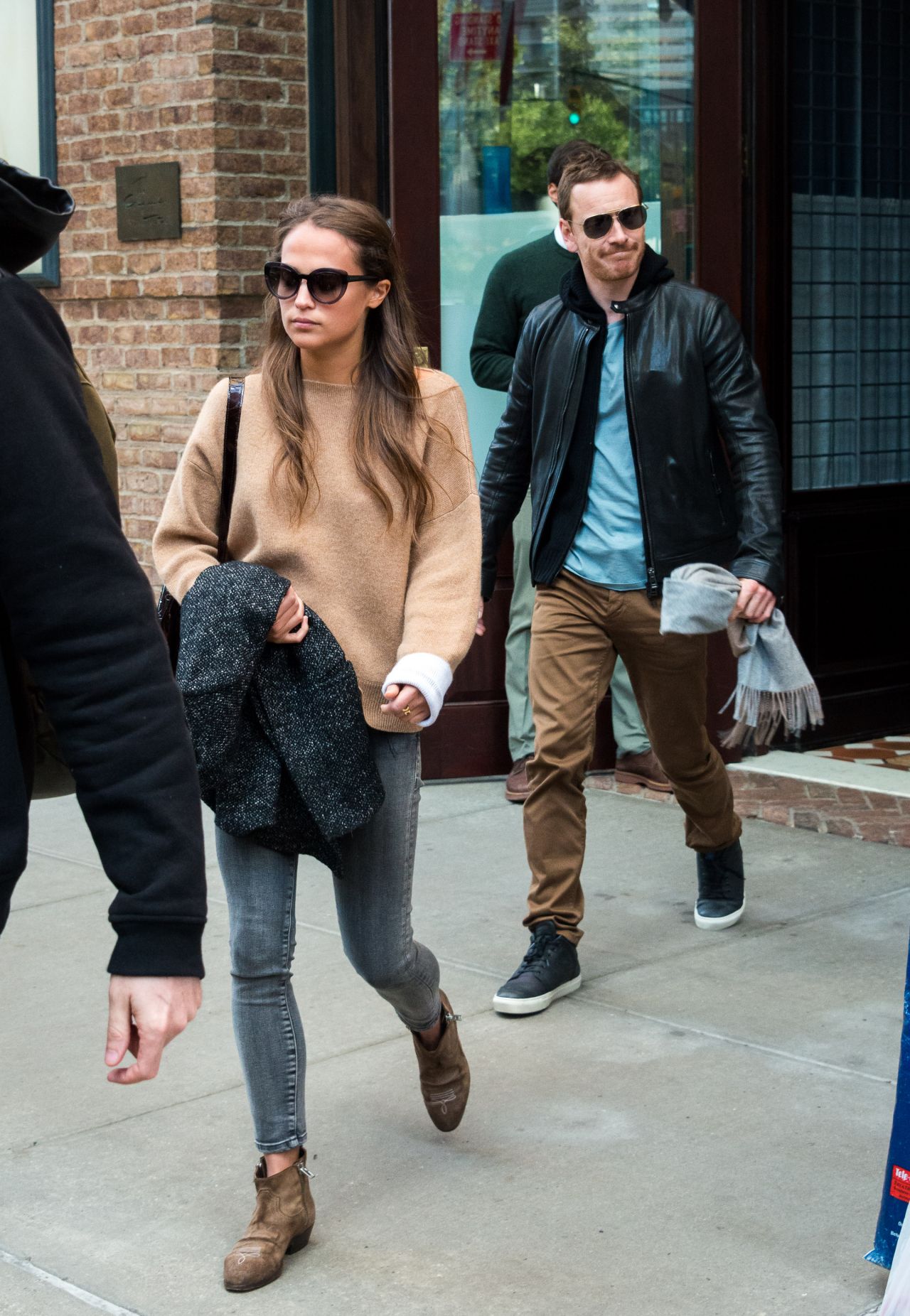 Alicia Vikander - Good Morning! 😊 NYFW Street Style, fur white boots!