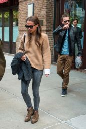 Alicia Vikander - Leaving a Hotel in New York City, October 2015
