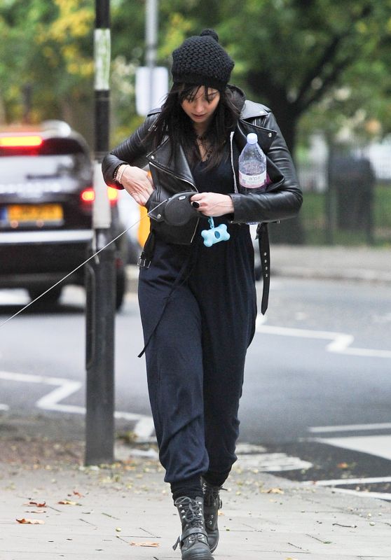 Daisy Lowe - Out For a Walk With Her Dog in Primrose Hill in London, October 2015