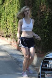 Elle Fanning Jogging in Studio City, October 2015