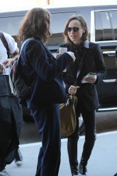 Ellen Page in Leather Pants at LAX Airport, October 2015