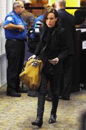 Ellen Page in Leather Pants at LAX Airport, October 2015