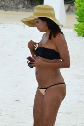Eva Longoria Bikini Candids - Relaxing on the Beach in Cancun, October 2015