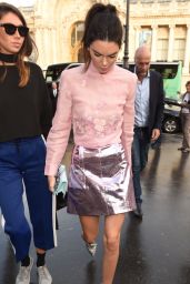 Kendall Jenner - Arriving at Shiatz Chen Fashion Show in Paris, October ...