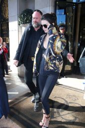 Kendall Jenner at Her Hotel in Paris, October 2015