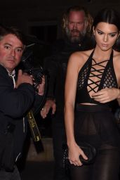 Kendall Jenner Night Out Style - Reserve Restaurant in Paris, September 2015
