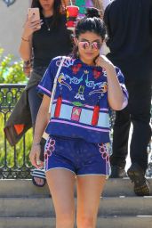 Kylie Jenner in a Colorful Outfit - Leaving Sugarfish Restaurant in Calabasas, October 2015