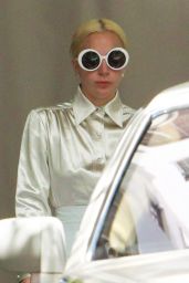 Lady Gaga - Exits Chateau Marmont in a white Rolls Royce in West Hollywood