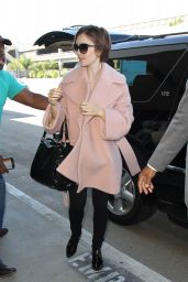 Lily Collins Airport Style - at LAX in Los Angeles, October 2015