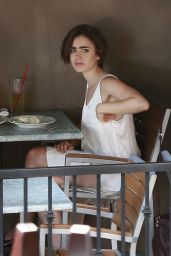 Lily Collins at Hugo