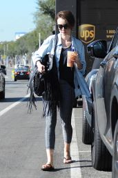 Lily Collins in Leggings - Out in LA, October 2015