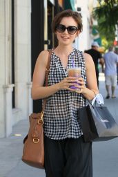 Lily Collins - Shopping in Beverly Hills, October 2015