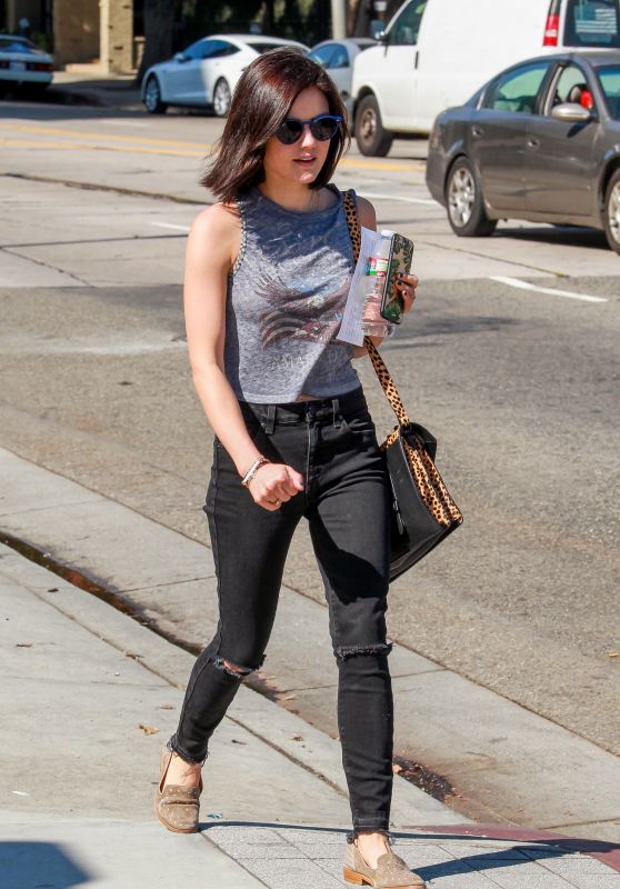 Lucy Hale in Ripped Jeans - Out in Los Angeles, October 2015