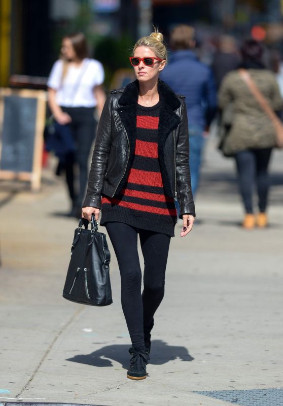 Nicky Hilton in a Leather Jacket - Manhattan, October 2015