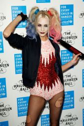 Poppy Delevingne Dressed as Harley Quinn – UNICEF Halloween Ball in London, October 2015
