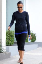 Zoe Saldana - Leaving a Gym in West Hollywood, October 2015