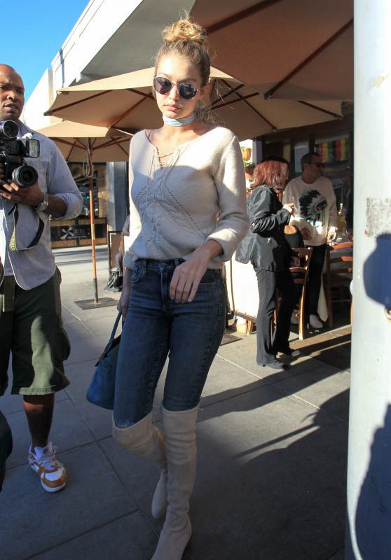  Gigi Hadid in Jeans and High Boots - Los Angeles, November 2015