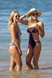 Brittany & Cynthia Daniel in a Swimsuits - Twins on a Beach in Hawaii, November 2015