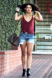 Danielle Campbell Leggy in JEans Shorts - West Hollywood, November 2015