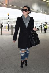 Demi Lovato - Heathrow Airport in London, November 2015