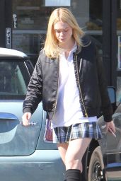 Elle Fanning Leggy in Mini Skirt - Out in LA, November 2015