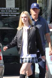 Elle Fanning Leggy in Mini Skirt - Out in LA, November 2015