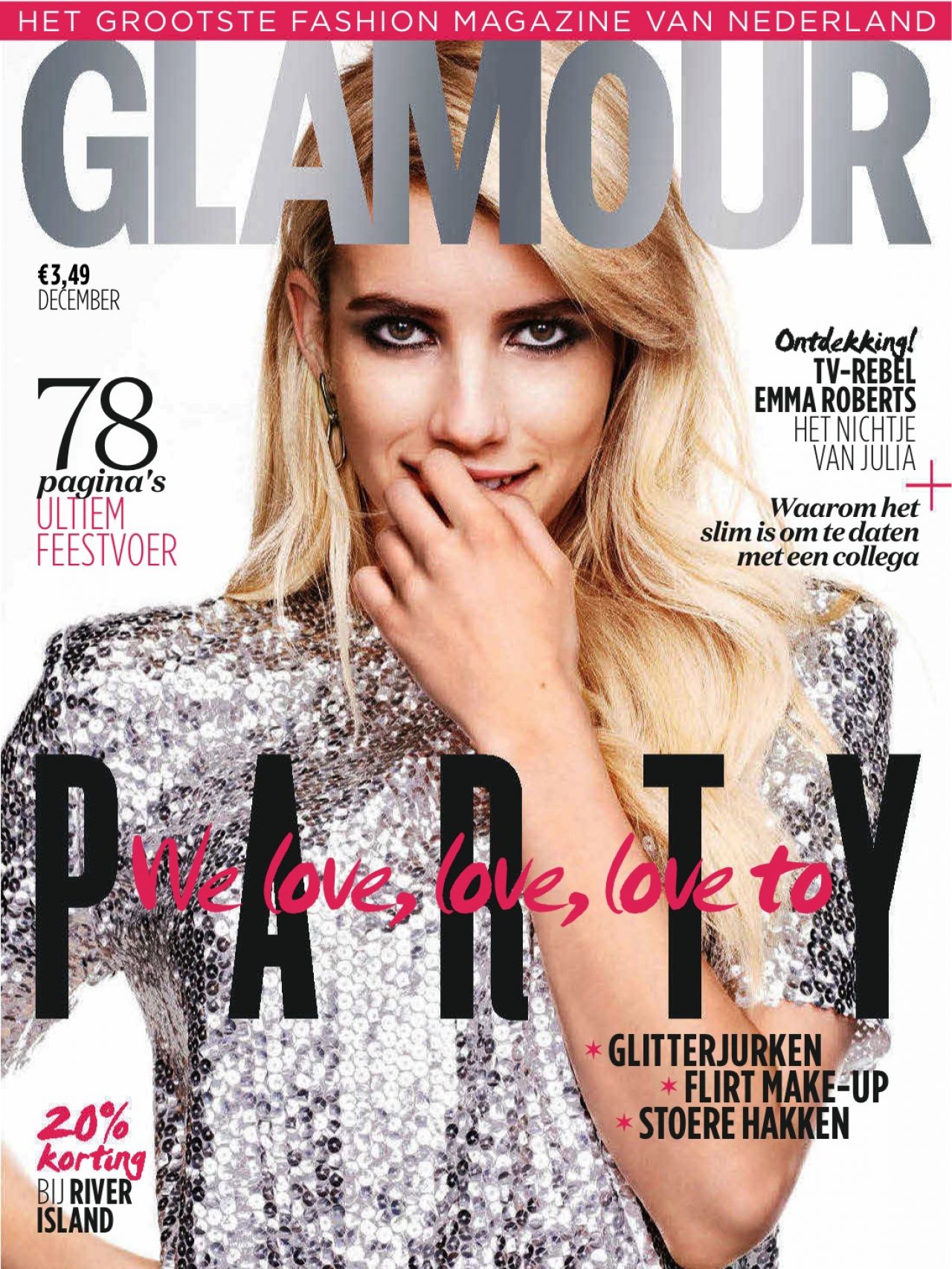Emma Roberts - Glamour Magazine Netherlands December 2015 Cover ...