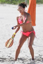 Eva Longoria in a Bikini - Beach in Miami, November 2015