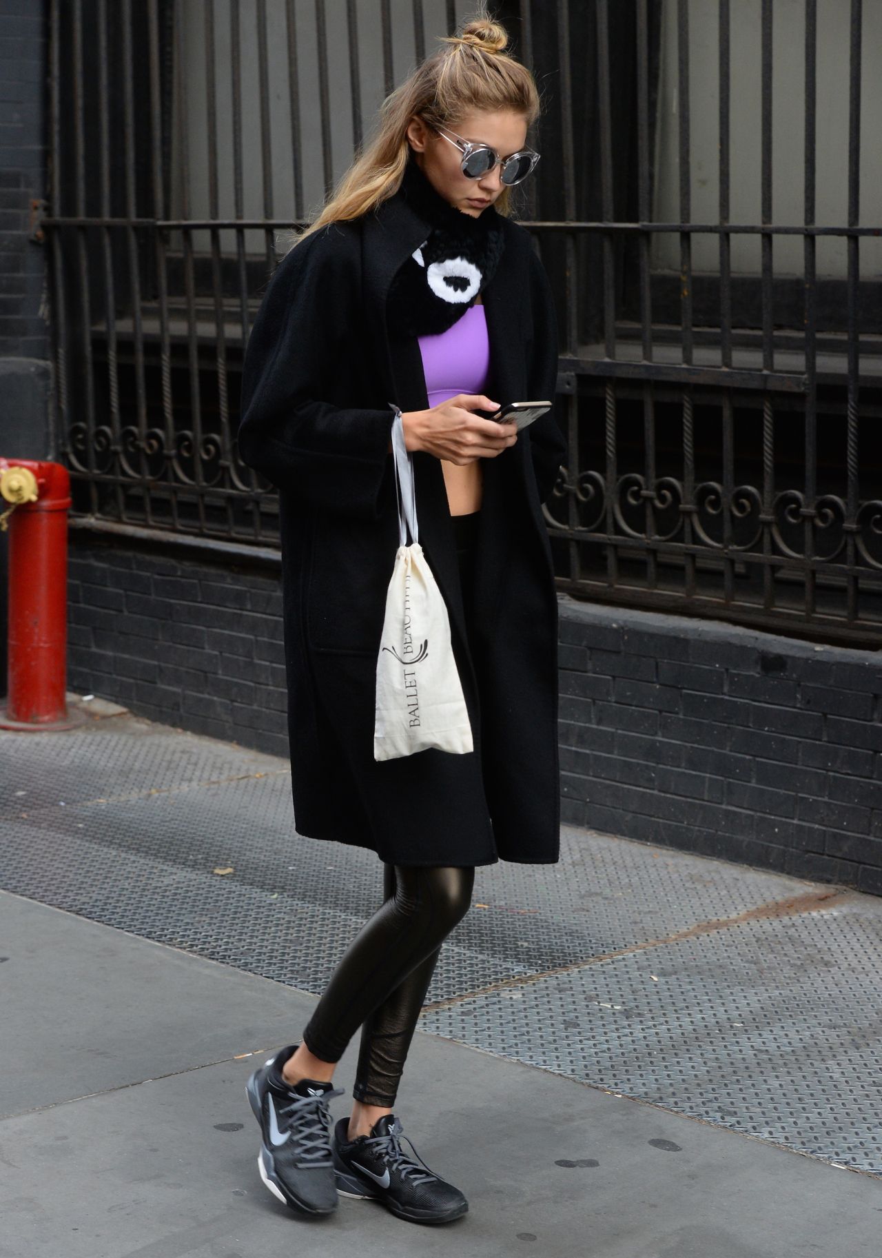 Gigi Hadid in Tights - Out in New York City, November 2015 • CelebMafia