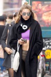 Gigi Hadid in Tights - Out in New York City, November 2015
