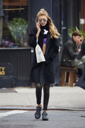 Gigi Hadid in Tights - Out in New York City, November 2015