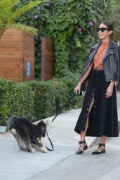 Jamie Chung - Walking Her Dog in Los Angeles, November 2015