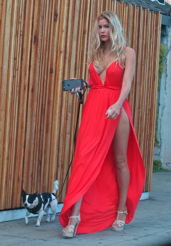 Kennedy Summers - Walking With Her Dog in Hollywood, November 2015