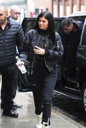 Kylie Jenner in All Black Ensemble -  Shopping at Vfiles With Boyfriend Tyga in SoHo