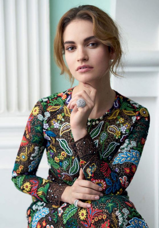 Lily James - Photoshoot for Harper