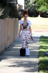 Phoebe Price - Walks Her Dog in Encino, California, November 2015