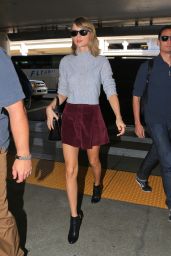 Taylor Swift Leggy in Mini Skirt - LAX Airport, November 2015
