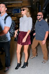 Taylor Swift Leggy in Mini Skirt - LAX Airport, November 2015