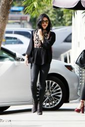 Vanessa & Stella Hudgens - Leaving 'Palihouse' Restaurant in West