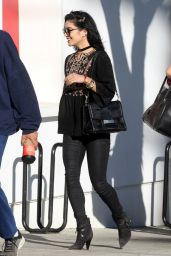 Vanessa & Stella Hudgens - Leaving 'Palihouse' Restaurant in West